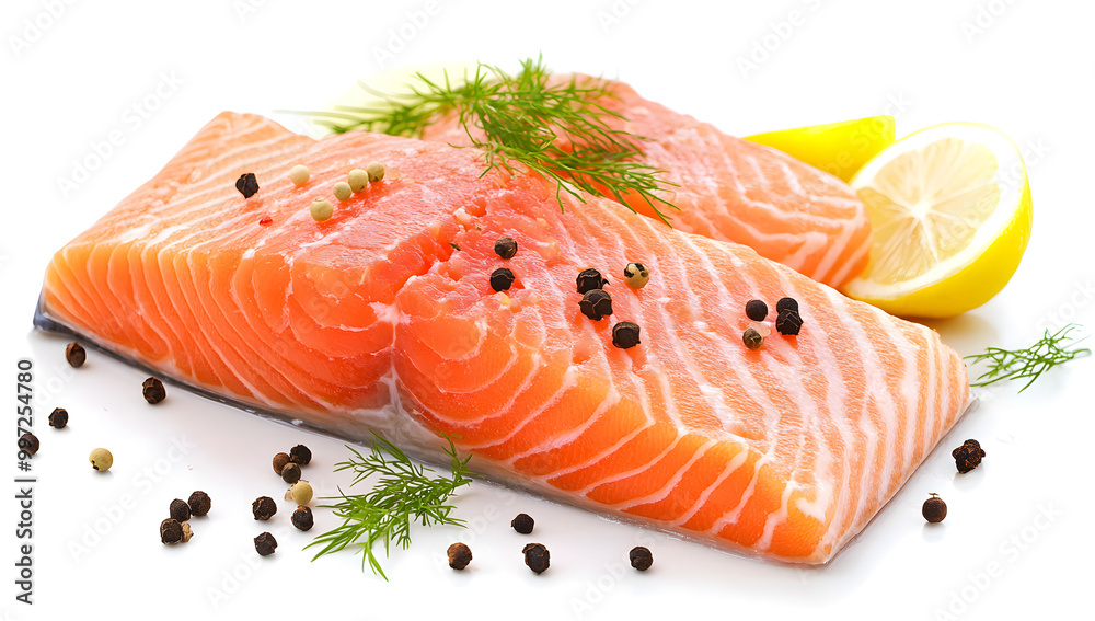 Fresh Salmon Fillet with Lemon and Herbs Fresh Salmon Fillet with Lemon and Herbs