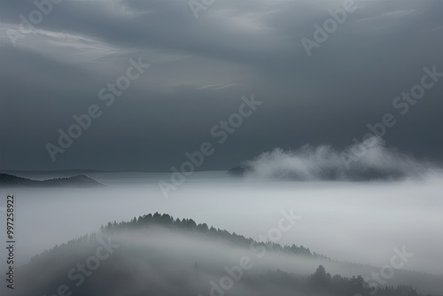 Calm Gray Mist Background with Soft Cloud Texture Overlay