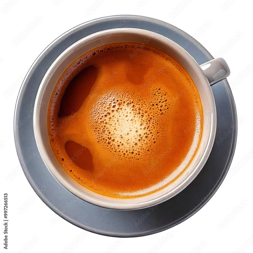 cup of coffee viewed from above