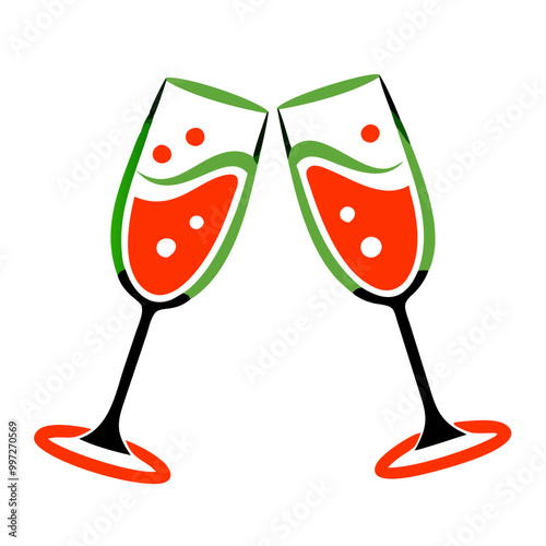  Celebratory Toasting Glasses Vector Art for Festive Occasions and Celebrations