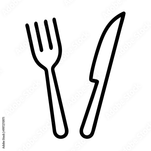  Vector Illustration of Fork and Knife for Culinary and Restaurant Design