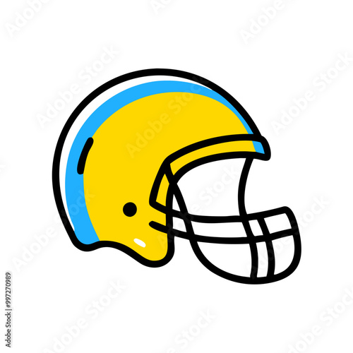  Yellow and Blue American Football Helmet Vector for Sports and Team Designs