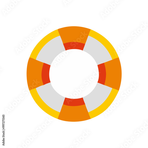  Vector Illustration Bright Lifebuoy Symbol of Safety and Security at Sea