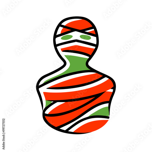  Colorful Abstract Mummy Silhouette Vector Art for Halloween Designs