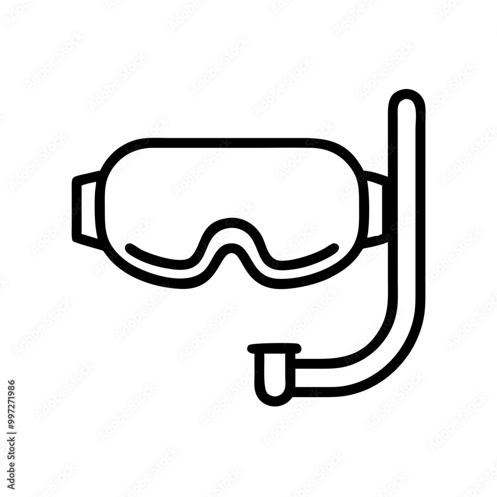 Snorkel Mask Vector for Diving and Water Activities Illustrations Snorkel Mask Vector for Diving and Water Activities Illustrations