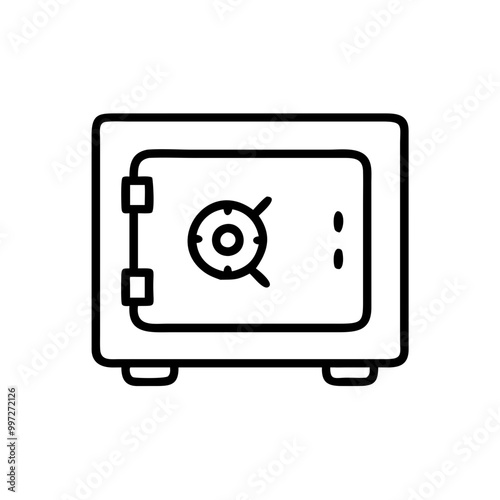  Secure Heavy Duty Safe Vault Vector for Financial and Security Concepts Illustration