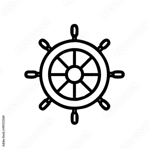  Nautical Ship Wheel Vector Design for Marine Navigation and Sailing Themes