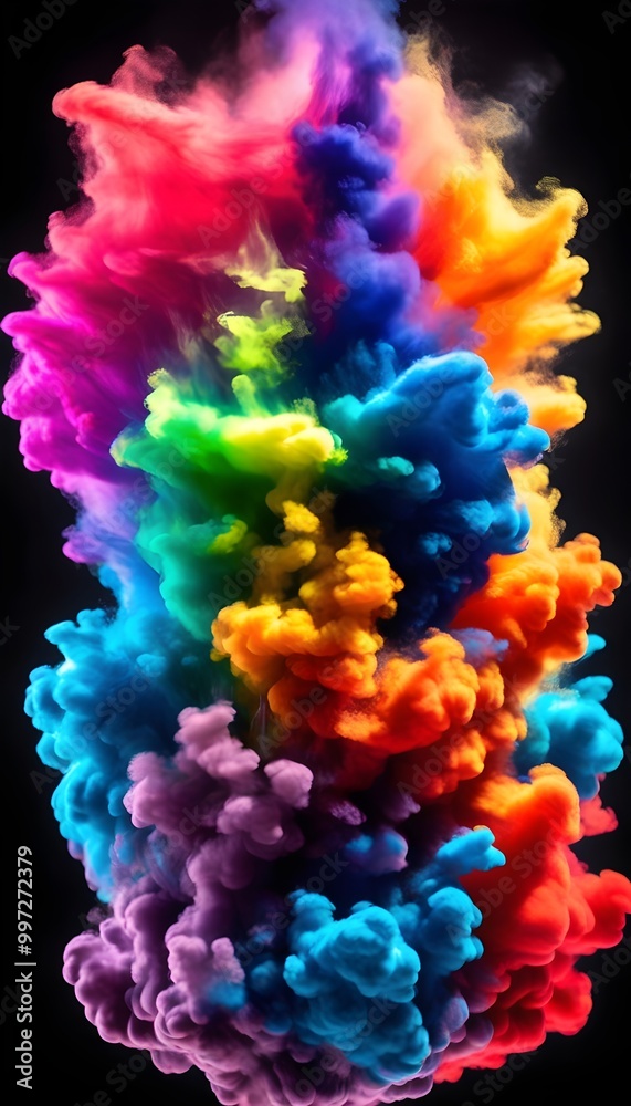 Fototapeta premium vibrant thermochromic pigments on a sleek black canvas