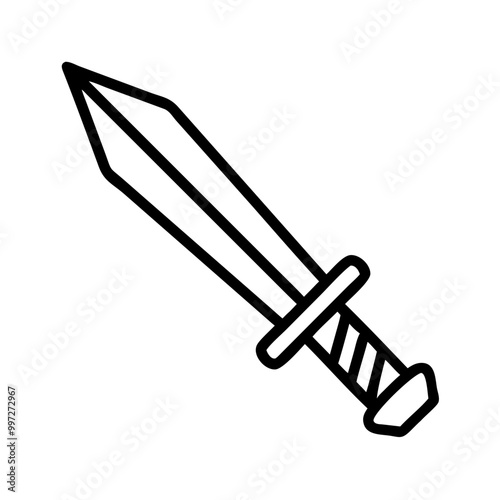  Black Outline Sword Vector for Medieval and Fantasy Design Themes