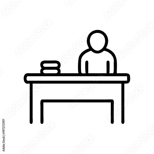  Office Desk Worker Minimalist Vector for Business and Productivity