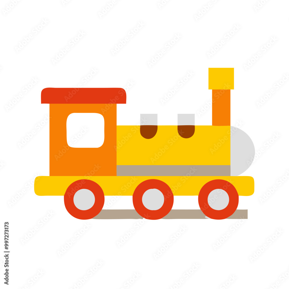Naklejka premium Colorful Cartoon Train Engine Vector Illustration for Children's Designs