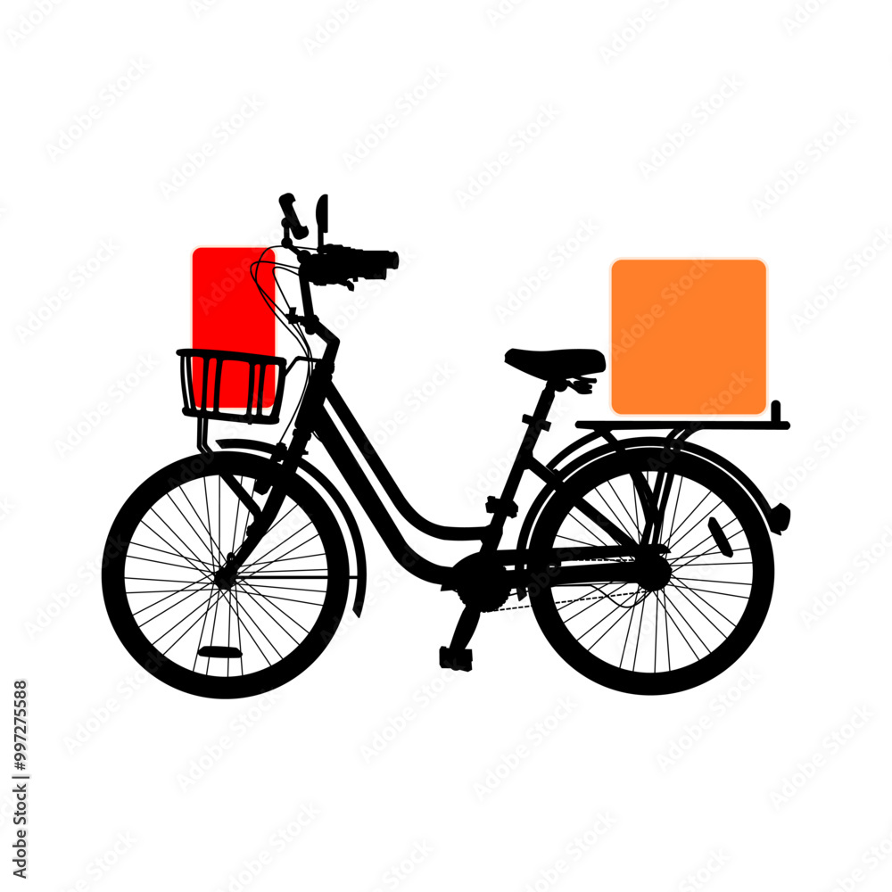 delivery retro bike silhouette design