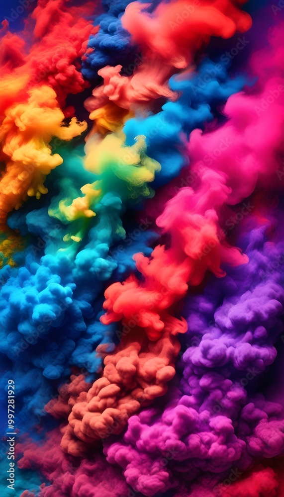 Fototapeta premium radiant display of thermochromic pigments in a colorful swirl