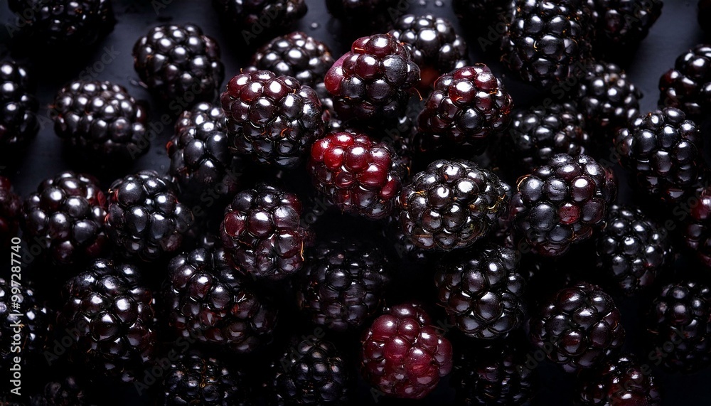 Fresh blackberries top view background image Fresh blackberries top view background image