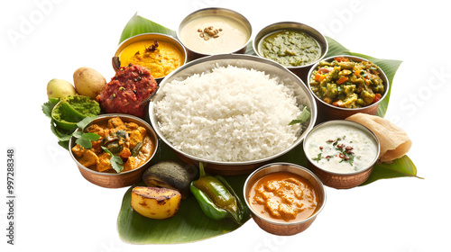 PNG Traditional South Indian meal
 photo