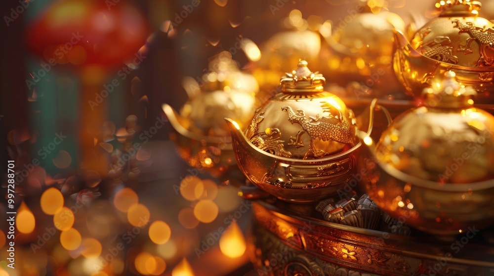 Golden Chinese ingots for prosperity. Golden Chinese ingots for prosperity.