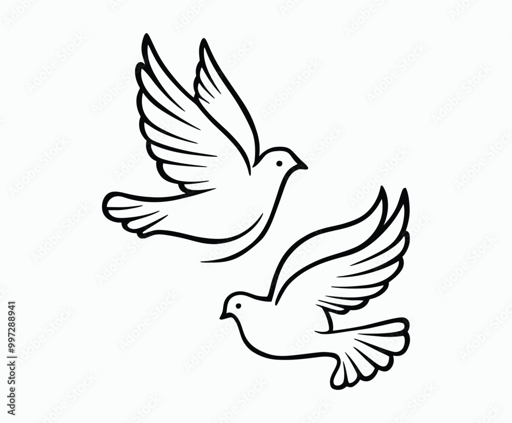 Dove silhouette EPS vector isolated illustration template on a white background Dove silhouette EPS vector isolated illustration template on a white background