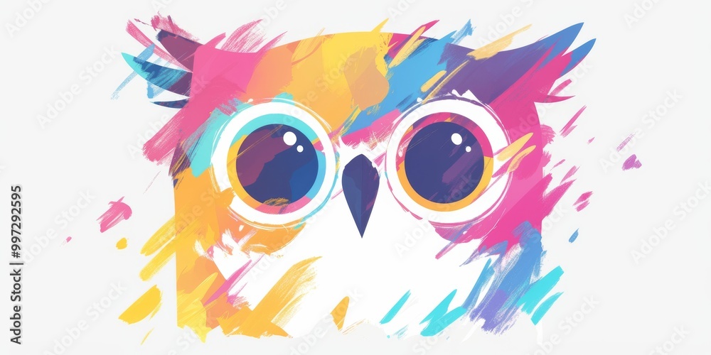 Fototapeta premium A cute and happy owl 