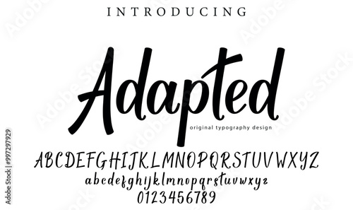 Adapted Font Stylish brush painted an uppercase vector letters, alphabet, typeface