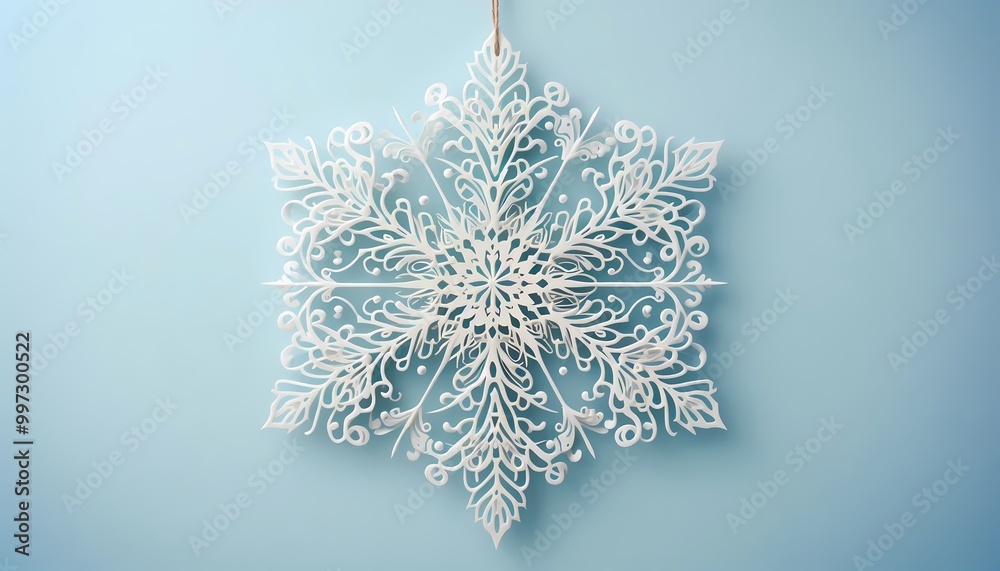 Christmas snowflake in paper style, snowflake illustration,generative ai Christmas snowflake in paper style, snowflake illustration,generative ai
