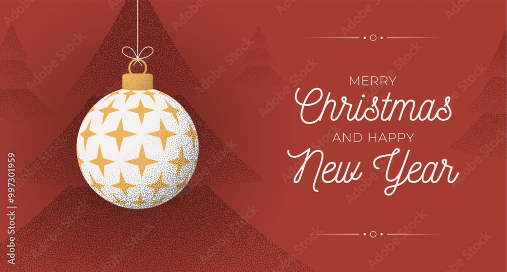 Christmas Greeting grainy card. Merry Christmas and happy new year retro greeting card. Christmas Greeting grainy card. Merry Christmas and happy new year retro greeting card.