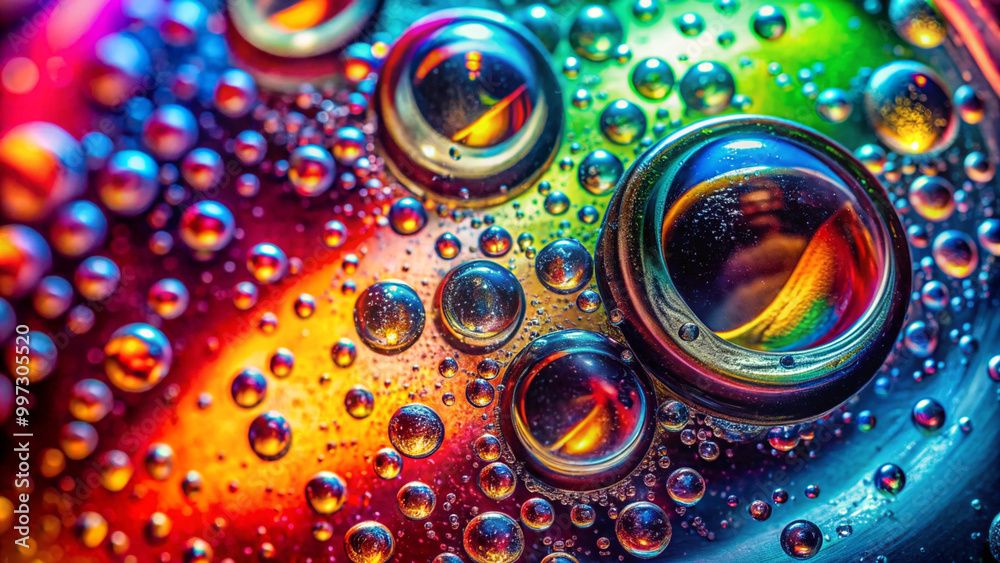 Extreme close-up of droplets on a metallic can of carbonated energy drink Extreme close-up of droplets on a metallic can of carbonated energy drink