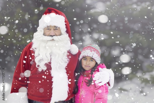 A santa with a beard