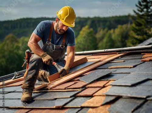 worker on a roof