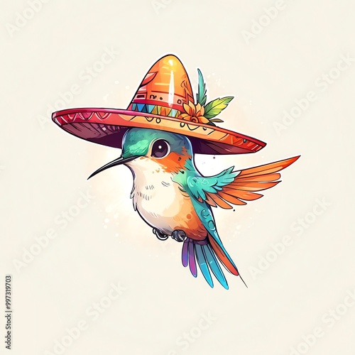 Hummingbird Wearing a Sombrero photo