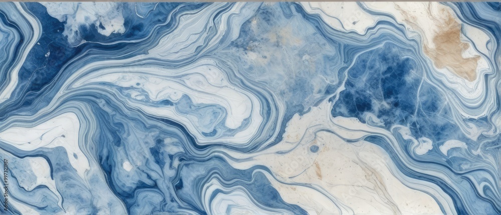 Abstract Blue Swirls Marble Background Abstract Blue Swirls Marble Background