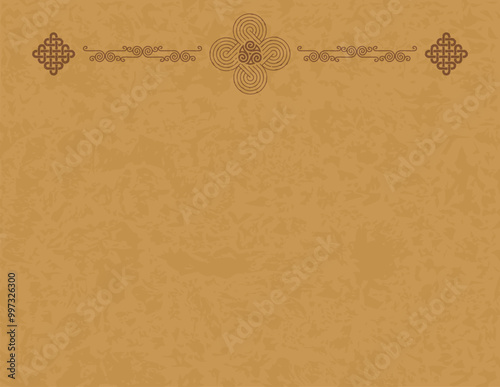Celtic Background Template - Knots, Spiral, Lines, Triskele Swirl Knot