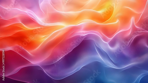 Abstract Colorful Wavy Texture with Glowing Lines