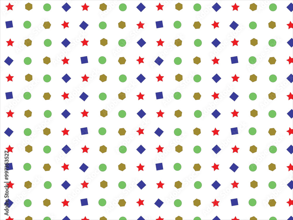 Circle, square, star pattern design 