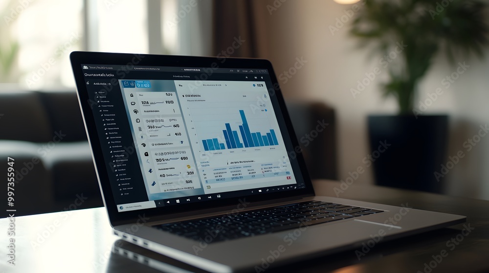 Laptop Displaying Data Analysis Laptop Displaying Data Analysis