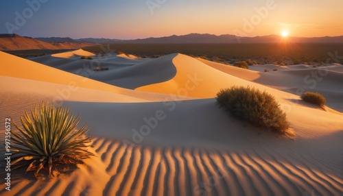 Fototapeta Naklejka Na Ścianę i Meble -  Sunset over sand dunes