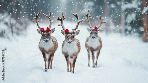 reindeer in the snow
