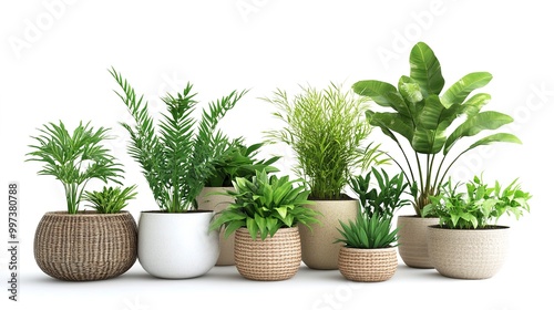 interior plants pot furniture isolated on white background 