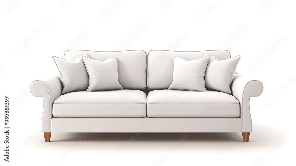 House couch sofa comfort isolated on pure white background  