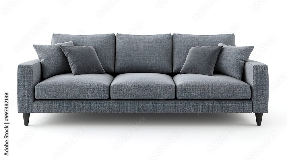 Grey sofa isolated on a white background Grey sofa isolated on a white background