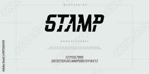 Modern abstract digital alphabet font. Minimal technology typography, Creative urban sport fashion futuristic font and with numbers. vector illustration