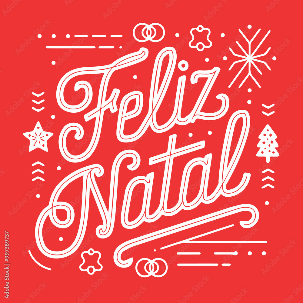 Feliz Natal Lettering Vector Design Template