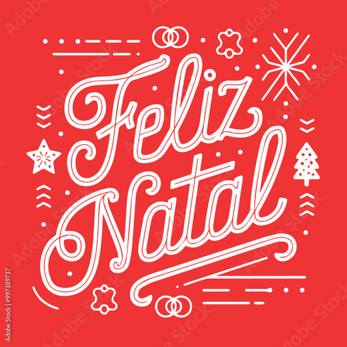 Feliz Natal Lettering Vector Design Template