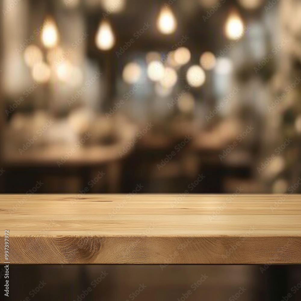 wooden table top is showcased against blurred background, creating warm and inviting atmosphere perfect for various settings. soft lighting enhances natural grain of wood, making it ideal for wooden table top is showcased against blurred background, creating warm and inviting atmosphere perfect for various settings. soft lighting enhances natural grain of wood, making it ideal for