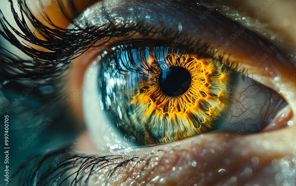 Highresolution image of an empty eye, showcasing intricate textures and reflections for a striking and detailed effect Highresolution image of an empty eye, showcasing intricate textures and reflections for a striking and detailed effect