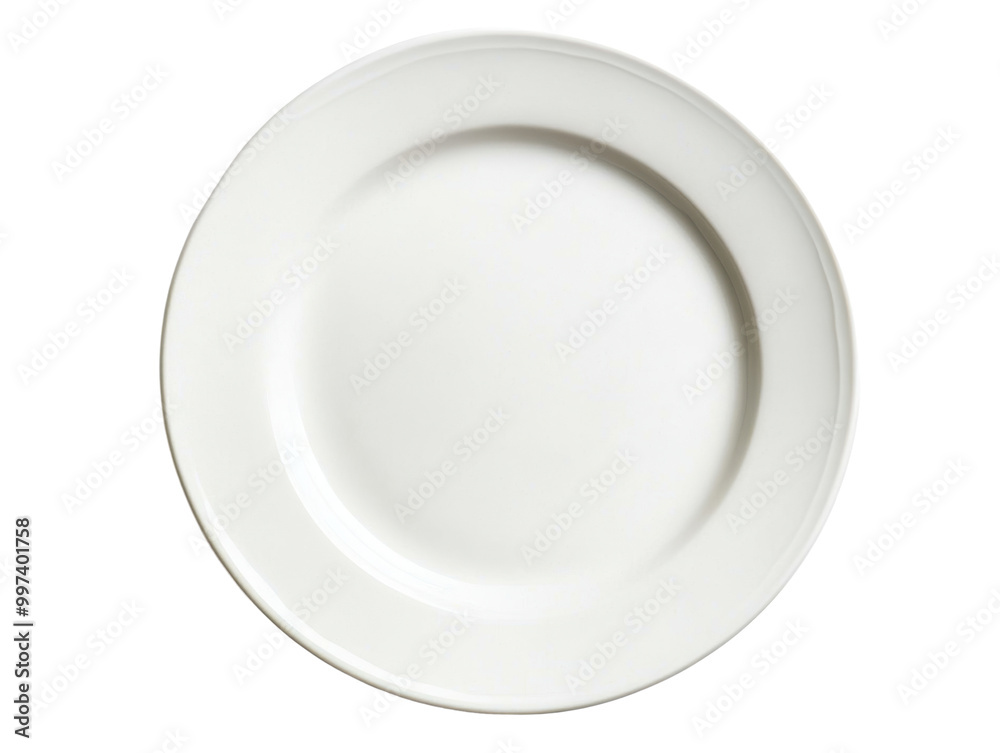 A simple white plate isolated on a white background, transparent background. A simple white plate isolated on a white background, transparent background.
