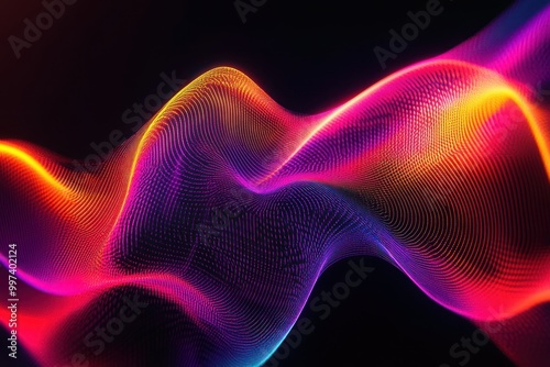 Dynamic Abstract Wave Pattern with Vibrant Colors
