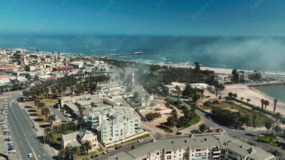 Aerial view of the town Swakopmund in Namibia,Africa 