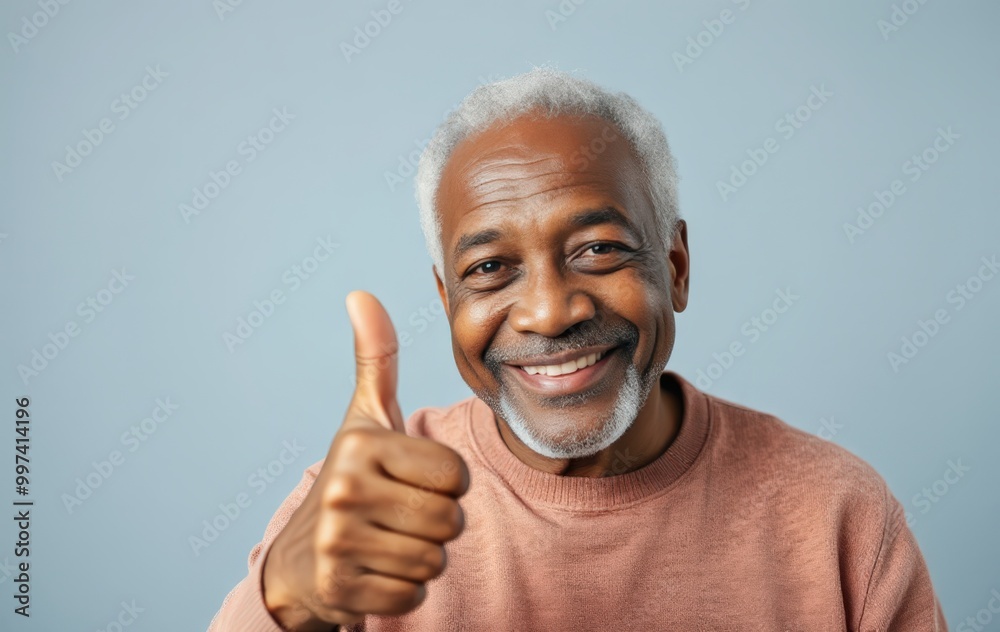 Elderly Gentleman Showing Approval Gesture Elderly Gentleman Showing Approval Gesture