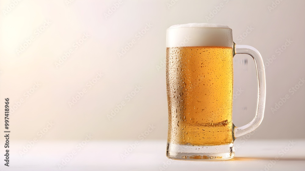 Frosty Mug of Beer with Appealing Condensation Frosty Mug of Beer with Appealing Condensation