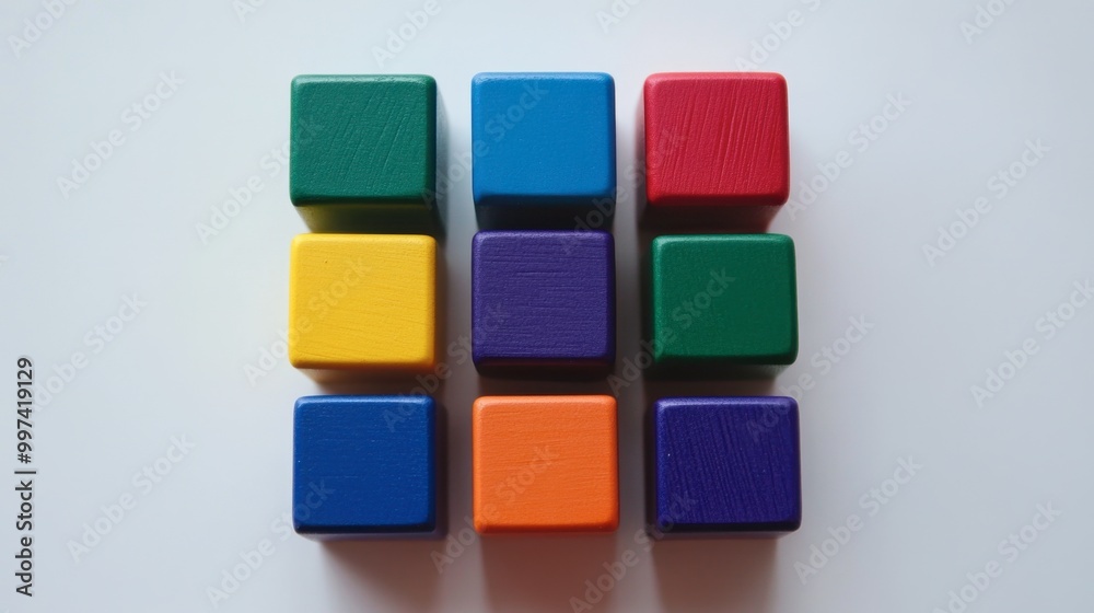 A collection of counting cubes in different colors, designed to help children understand numbers and quantities. A collection of counting cubes in different colors, designed to help children understand numbers and quantities.